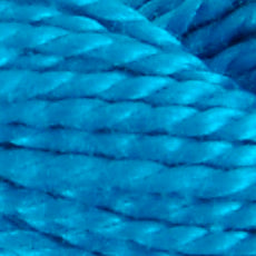 Close-up of blue yarn on a white background