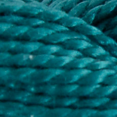 Close-up of teal yarn with a textured surface