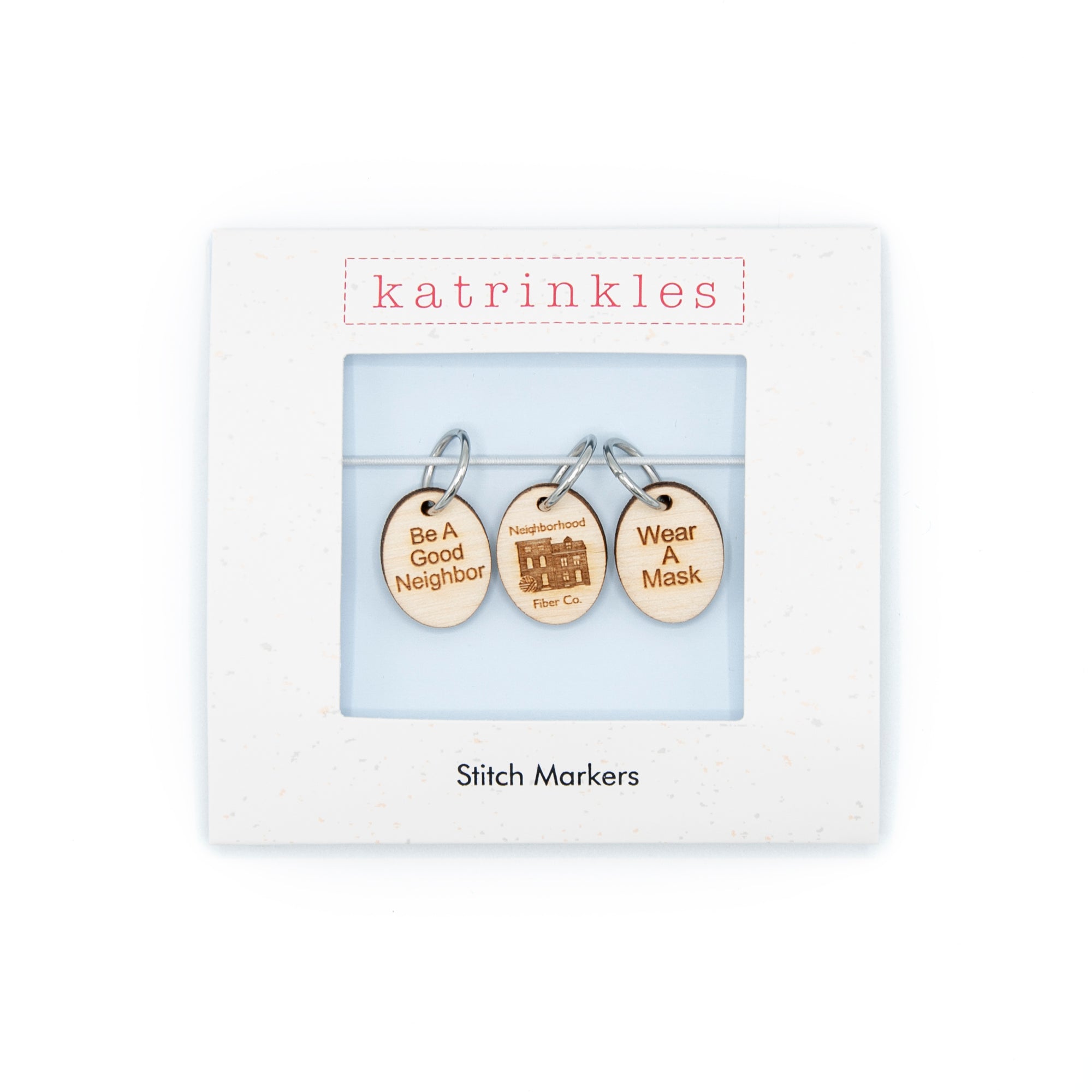 Katrinkles Wear a Mask Stitch Markers